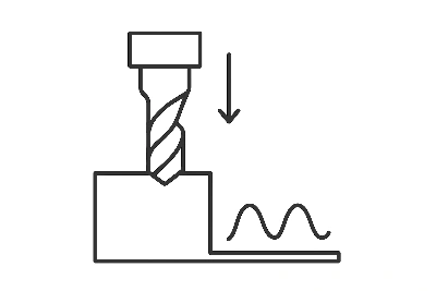 Long, thin tools cutting deep slots tend to bend and vibrate. Long, thin tools cutting deep slots tend to bend and vibrate.