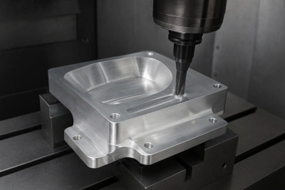 Five-axis CNC machining aerospace-grade aluminum component Five-axis CNC machining aerospace-grade aluminum component